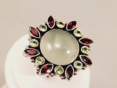 NICKY BUTLER STERLING SILVER MULTI GEMSTONE BEAUTIFUL RING SZ 9 - Image 1 of 4