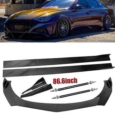 Front Bumper Lip Splitter Spoiler Rear Lip Strut Rod Body For Hyundai Sonata Foto 1 de 4