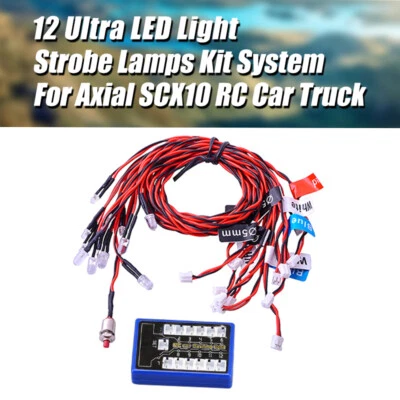 12 Ultra LED Flashing Bright Light Strobe Lamps System for 1/10 1/8 RC Car Truck - Image 1 of 4