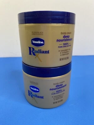 2x Vaselina Radiante X Crema Corporal Nutritiva Profunda 100% Manteca de Karité Coco 10oz Foto 1 de 3
