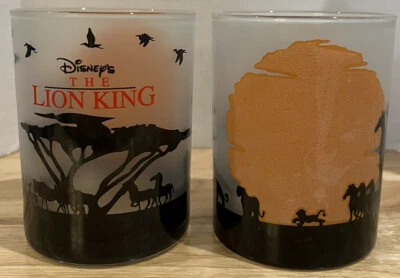 2 (TWO) Pair of Disney The Lion King Frosted Juice Glass Glasses Read - Image 1 of 4
