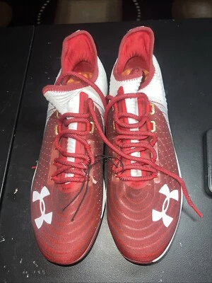 Under Armour Baseball Cleats Mens Size 12.5 Harper 4 Low Metal Red White NWOB - Image 1 of 4
