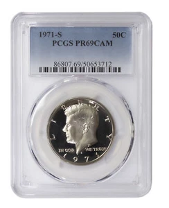 1971 -S Kennedy Proof Half Dollar CAMEO PCGS PR69 - Picture 1 of 3