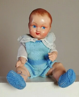 Poupée Ancienne, petit baigneur en terre de pipe, 29 cm - Photo 1/4