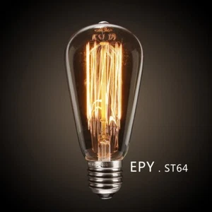 1PCS ST64 Vintage Antique Edison Bulb Incandescent Clear Glass Light Lamp - Picture 1 of 7
