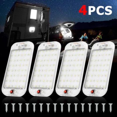 4x 12V 24V Ceiling Roof Light LED White Interior Caravan Motorhome Trailer RV UK - Image 1 of 4
