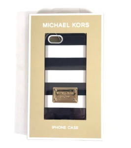 Michael Kors iPhone 5 Fitted Cell Phone Case Hard Plastic Navy White Stripe - Picture 1 of 8