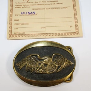 United We Stand Belt Buckle American Eagle Vintage 70s Heritage Mint Ltd A-1848 - Bild 1 von 2