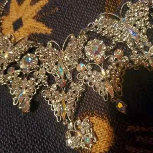 Kirk's Folly Vintage Aurora Borealis Crystal Butterfly Fairytale Necklace Rare - Bild 1 von 10