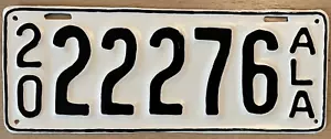 1920 ALABAMA License Plate - Nice Solid Plate - Picture 1 of 1