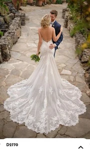 Essence Of Australia D2770 Low-Back Wedding Dress BNWT Size 14 In Ivory - Picture 1 of 11