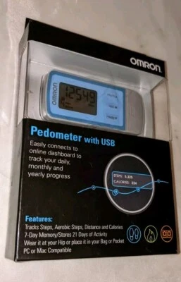 Omron Pedometer With USB HJ-322U Tri-Axis Technology 7 Day Memory Clip - Image 1 of 4