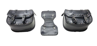 1998 - 2016 Yamaha V Star 650 XVS650 Leather Saddlebag 2Pcs OEM - Image 1 of 4