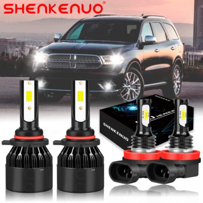 For Dodge Durango 2014 2015 - 4x LED Headlight + Fog Light Bulbs Combo Kit 6000K - Image 1 of 4