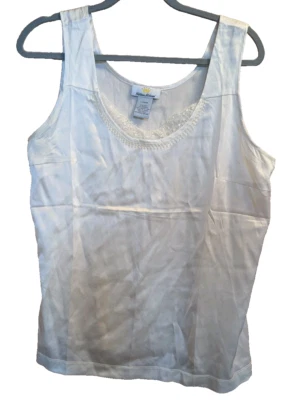 Kathleen Kirkwood 奶油花边迷彩背心丝绸混纺 尺寸 L Fairy CottageCore Coquette — 第 1/4 张图片