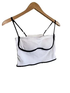Alo Yoga Airbrush Streamlined Bra Tank White Black Small S Sports Bra Padding - Picture 1 of 9