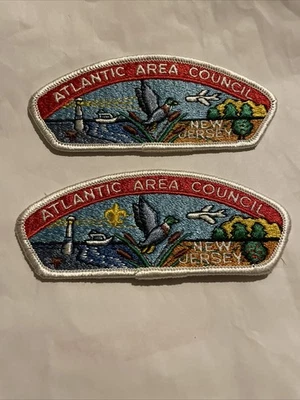 Atlantic Area Council Strip Lot Of 2 Different Cloth Back CSP BSA New Jersey - Image 1 of 4