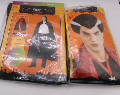 Peluca vampiro vintage Conde Drácula para hombre y vampiro con capucha capa unisex talla única Foto 1 de 4
