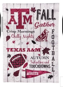 Texas A&M Fall Harvest Moire Garden Flag NCAA Football By Evergreen 12x18” - Picture 1 of 3