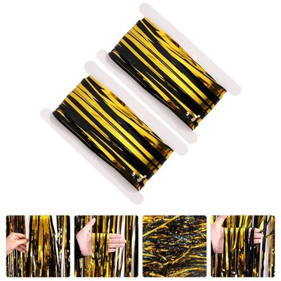  2 Pcs Graduation Photo Party Decoration Backdrop Curtains for Parties - Image 1 of 4