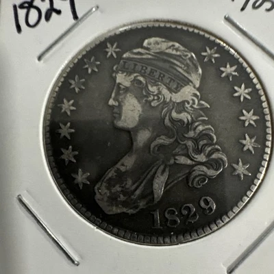 Medio dólar busto tapado 1829 50c estado XF muy bonito Foto 1 de 3