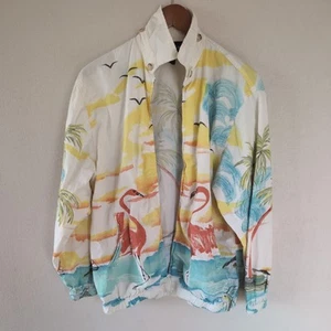 Vintage Ralph Lauren Jacket Key West Windbreaker Flamingo Palm Tree Tropical - Picture 1 of 16