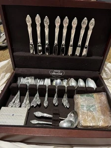 Lot Of Vintage Westmoreland Sterling Silver Flatware Enchanting Orchid Svc/8 - Picture 1 of 24