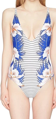 Traje de baño Rip Curl para mujer Hot Shot de una pieza blanco floral talla pequeña Foto 1 de 2