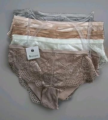 NEW Rene Rofe Lingerie Women's 5 Pair Tanga Panties Size Small $50 - Image 1 of 4