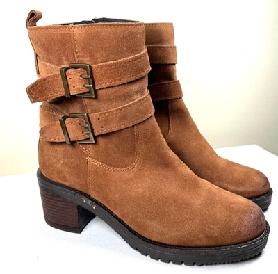 Размер 9 - ВИНТАЖНЫЙ литейный Co. женщин Charmaine с пряжкой коричневый замшевый молнии лодыжки ботинок - Изображение 1 из 4