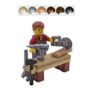 Genuine LEGO Carpenter Gift Joiner Minifigure & Tools Chippy Wood Fathers Day 2 - Picture 1 of 6