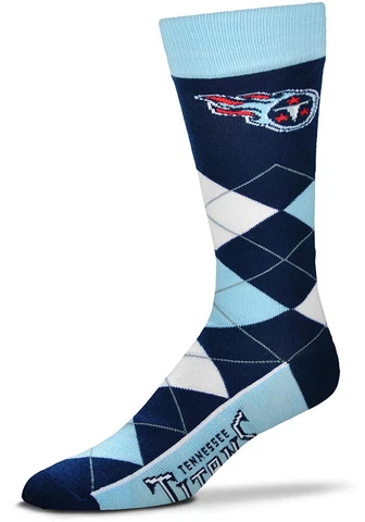 Tennessee Titans Argyle Socks Crew Length One Size Fits Most NEW! Cover