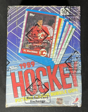 1989 Topps Hockey Wax Box - BBCE - Joe Sakic RC - Gretzky / Hull on Box Bottom