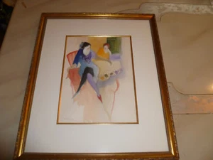 ITZCHAK TARKAY ORIGINAL WATERCOLOR, FRAMED DIMENSIONS 25 x 22 PERFECT - Picture 1 of 12