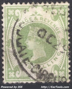 GRANDE BRETAGNE EFFIGIE VICTORIA 1s VERT N° 103 AVEC OBLITERATION A VOIR - Picture 1 of 2