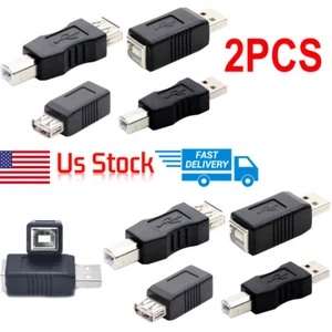 2/4pcs USB 2.0 type A Female to type B Male Printer Scanner Converter Connector - Picture 1 of 11