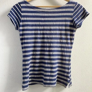 Anthropologie Pilcro and The Letterpress Tie-back Cotton Tee Navy Women’s Size S - Picture 1 of 6