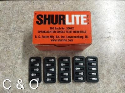 SHURLITE 25pc FLINT REPLACEMENT for OXY ACETYLENE TORCH STRIKER - THREAD ON - MADE IN USA