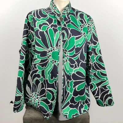Alfred Dunner - Chaqueta reversible acolchada azul marino y verde, talla 10 Foto 1 de 4