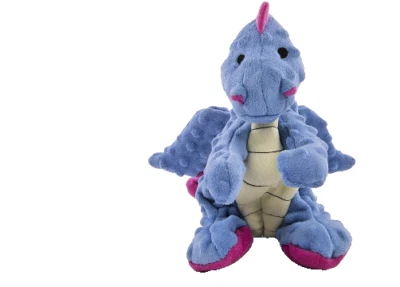 Juguete para perro chirriante dragones de peluche burbuja goDog, tecnología de protección masticable - periwinkle, Foto 1 de 4