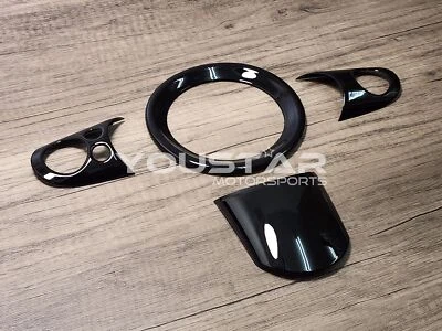 NEU Set x4 GLÄNZEND SCHWARZ MULTI+R/T LENKRADVERKLEIDUNGEN für MINI R50 R52 R53 - Bild 1 von 4