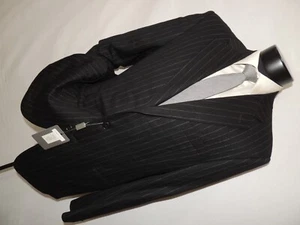 Neu mit Etikett Chiari Collezioni schwarzer Kreidestreifen Flanellanzug Made in Italy 42 normal - Bild 1 von 16