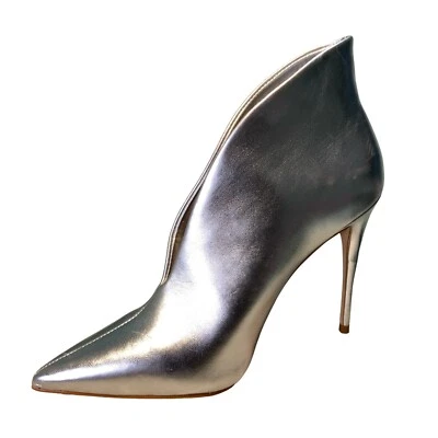 Zapato de vestir Aldo Bootie Silver Wing Pump Stiletto cuero vegano punta talla 8 Foto 1 de 4
