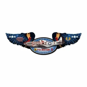 P-51 MUSTANG BIG BEAUTIFUL DOLL WAR PLANE 35" HEAVY DUTY USA MADE METAL SIGN - Picture 1 of 1