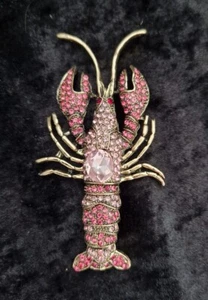 Large Pink Lobster Brooch Vintage Inspired Jewellery Gift - Picture 1 of 3