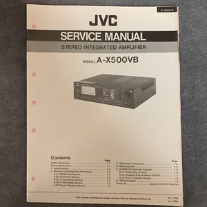 Manual de servicio JVC A-X500VB [original con esquemas, diagramas, lista de piezas, etc] - Imagen 1 de 2