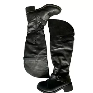 RAMPAGE Wilder Botas de Montar Negras 9 Sobre la Rodilla Alto Festival Juegos con disfraces Grunge - Imagen 1 de 10