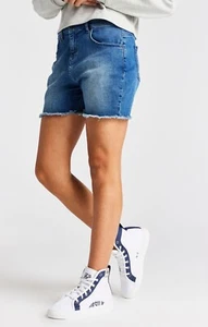 SikSilk Girls Blue Distressed Hem Distressed Denim Shorts 11-12 Years - Picture 1 of 6