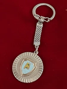 Alabama We Dare Defend Our Rights Enamel Shield On Disc Key Chain Vtg 4" Long - Picture 1 of 4