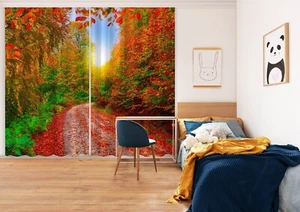 3D Autumn Leaves G2089 Photo Blockout Curtain Fabric Window Honey 2023 - Picture 1 of 7